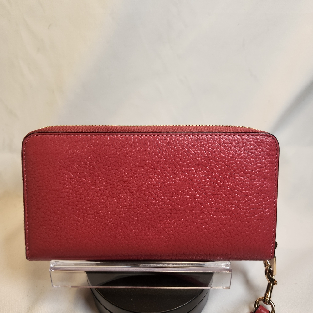 Coach Long Zip Around Leather Wallet Or Wristlet With Horse And Carriage - Picture 3 of 13